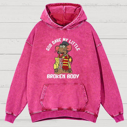 God Save My Little Broken Body Vintage Distressed Hoodie