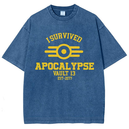 I Survived Apocalypse Vintage Distressed T-shirt