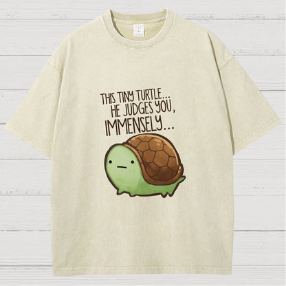 This turtle.. he judges you. Essential Vintage Distressed T-shirt