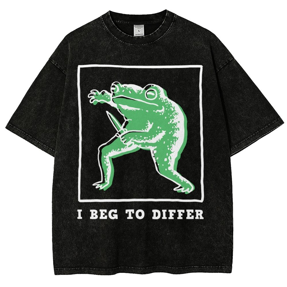 I Beg To Differ Frog Vintage Distressed T-shirt