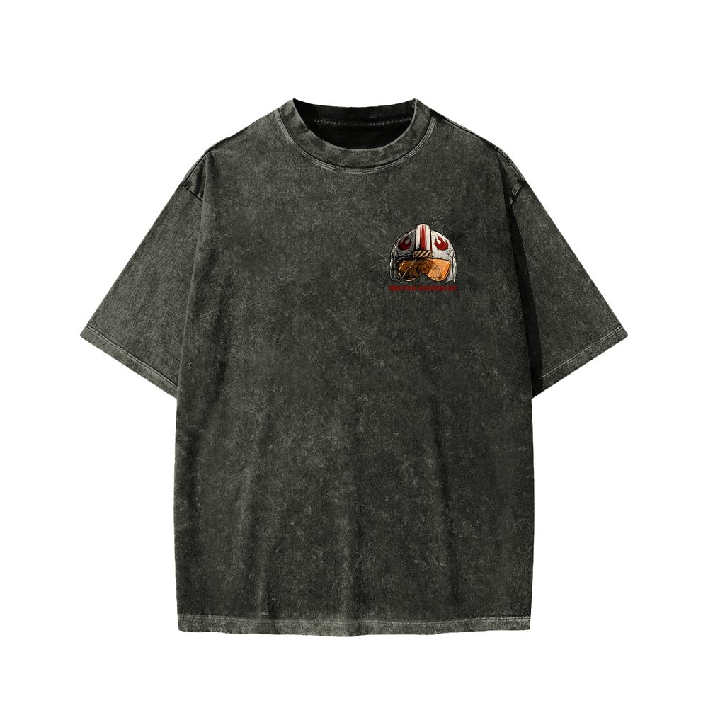Standing By Front And Back Printing Washed T-shirt