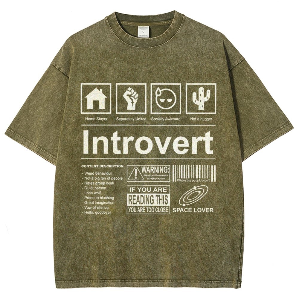 Introvert Label- Vintage Distressed T-shirt