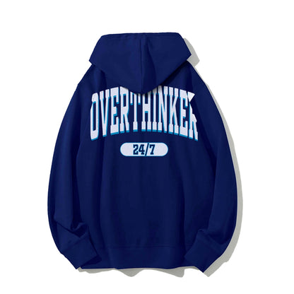 Overthinker All the time Printed Back Cotton Hoodie