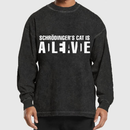 Schrödinger's Cat Adleiavde Washed Long Sleeve Tee