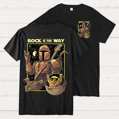 Rock Is The Way Front And Back Printing Geek T-Shirt