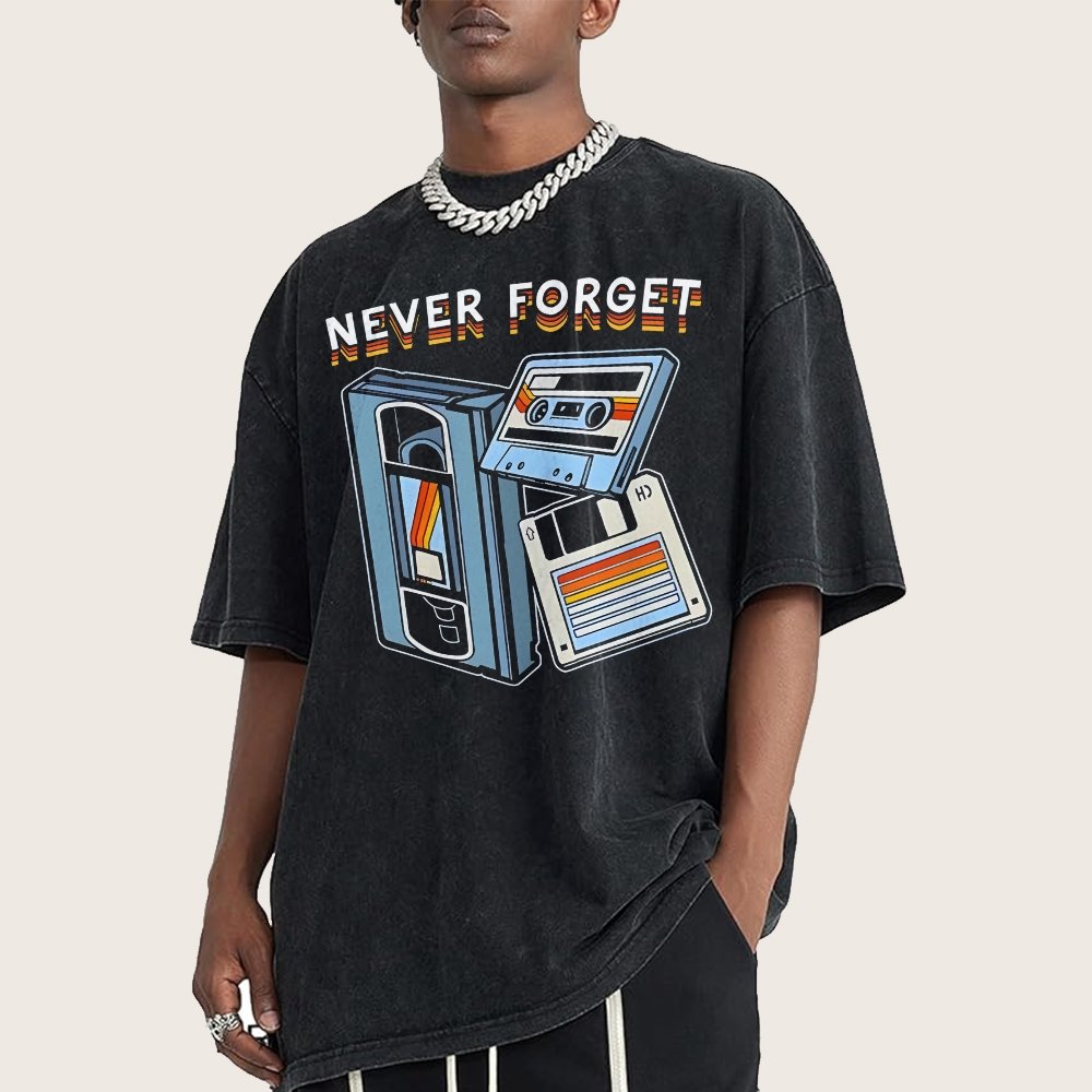 Never Forget Graphic Vintage Distressed T-shirt