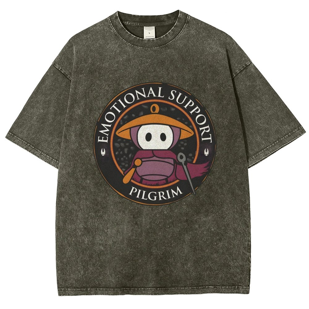 Emotional Support Pilgrim Vintage Distressed T-shirt