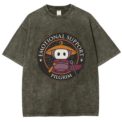 Emotional Support Pilgrim Vintage Distressed T-shirt