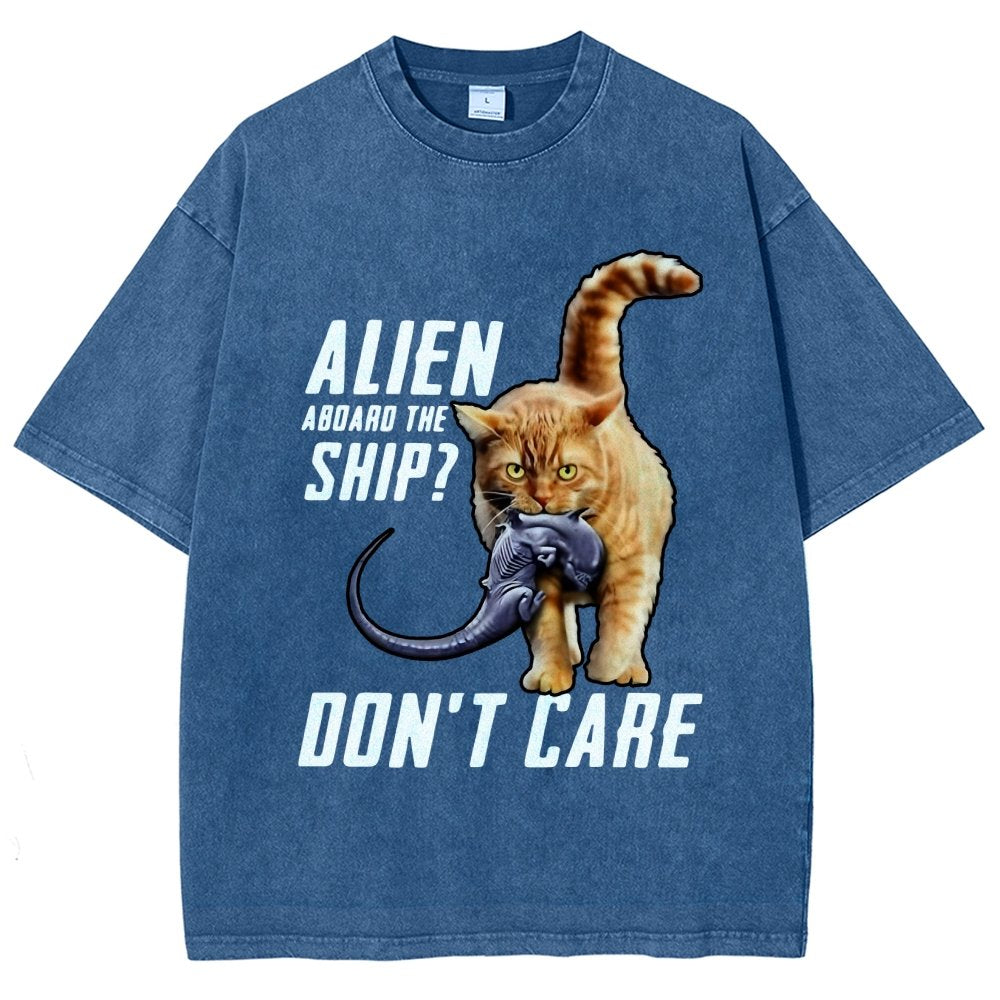 Top Cat Alien Aboard The Ship Don’t Care Vintage Distressed T-shirt