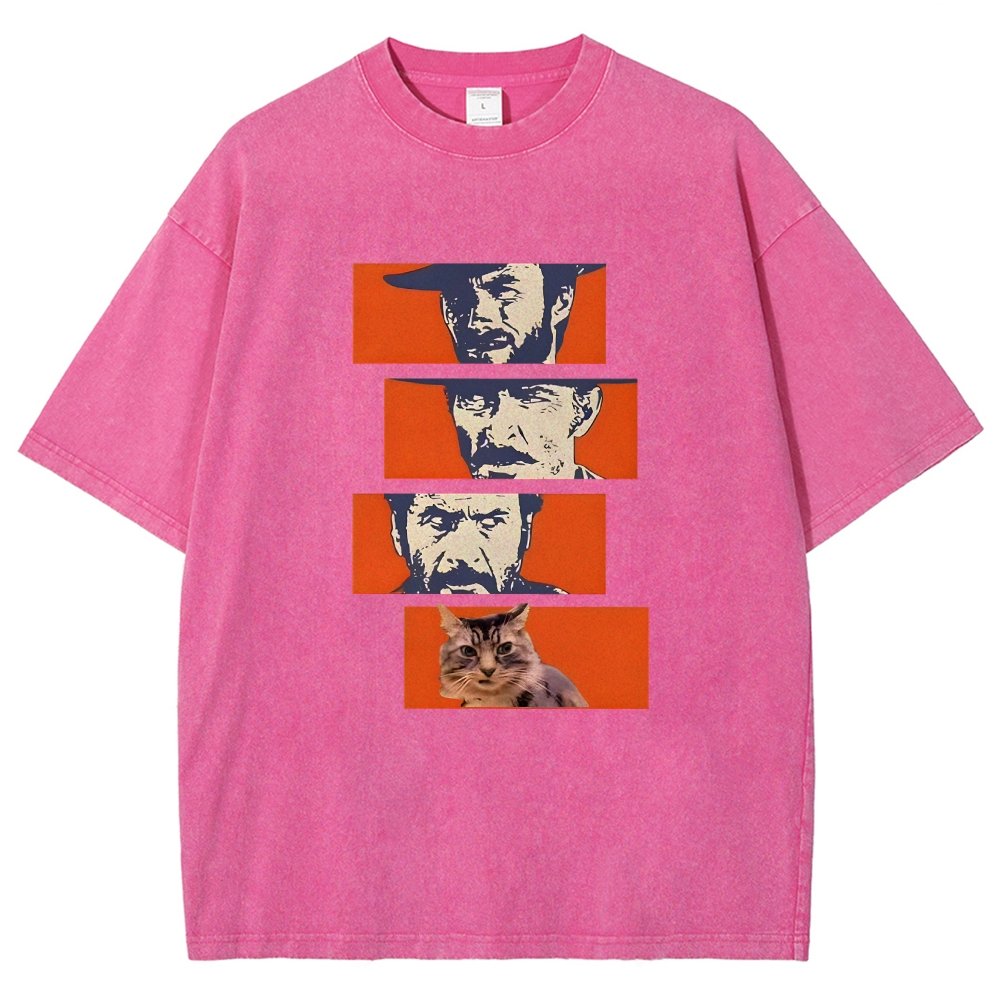 Buono Brutto Cattivo And Cat Vintage Distressed T-shirt