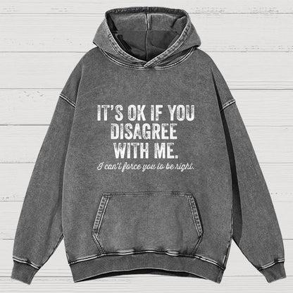 OK If You Disagree Funny Sarcasm Vintage Distressed Hoodie