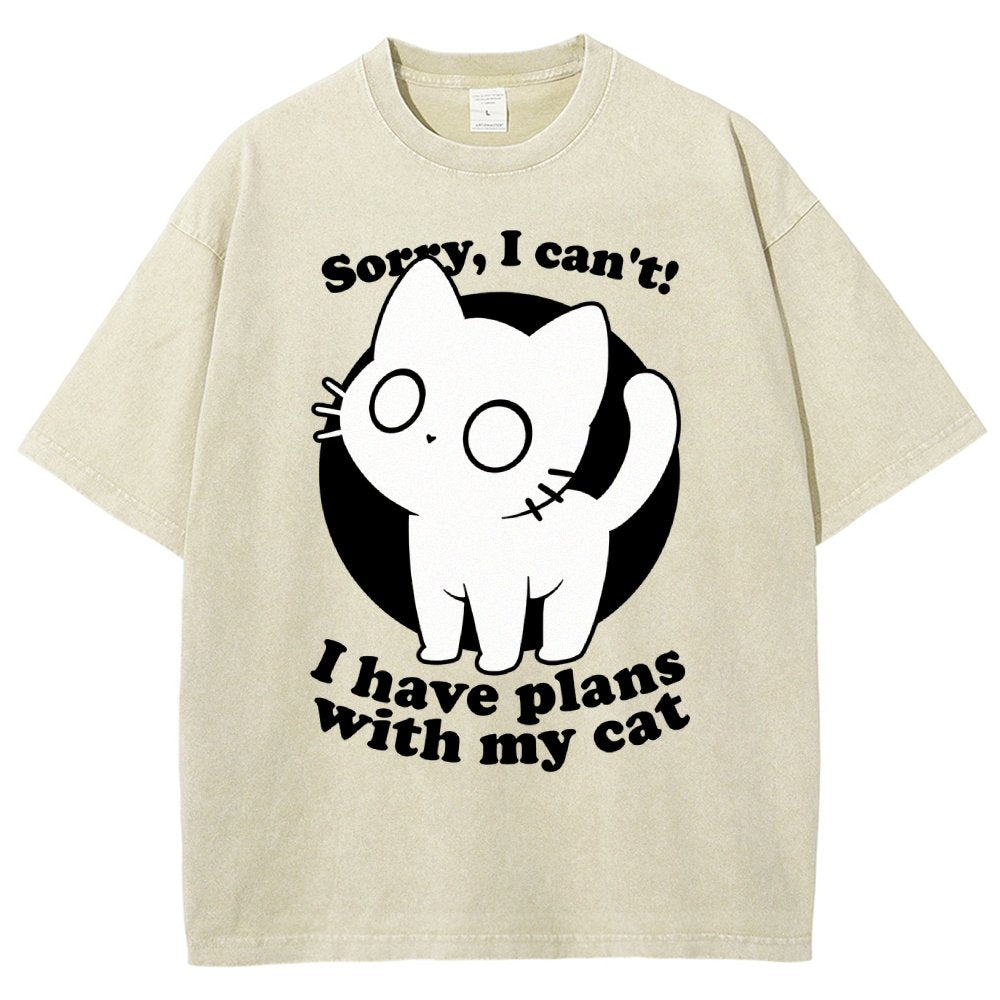 I Like Cats Not People - Cute Irony Pet Vintage Distressed T-shirt