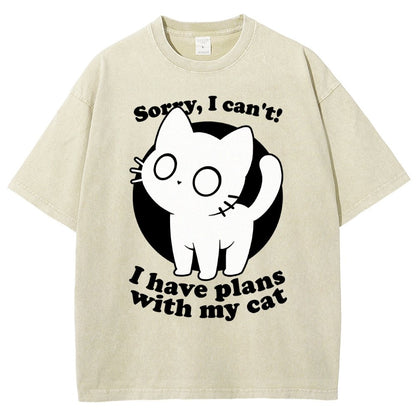 I Like Cats Not People - Cute Irony Pet Vintage Distressed T-shirt