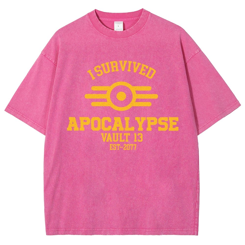 I Survived Apocalypse Vintage Distressed T-shirt