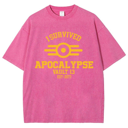 I Survived Apocalypse Vintage Distressed T-shirt