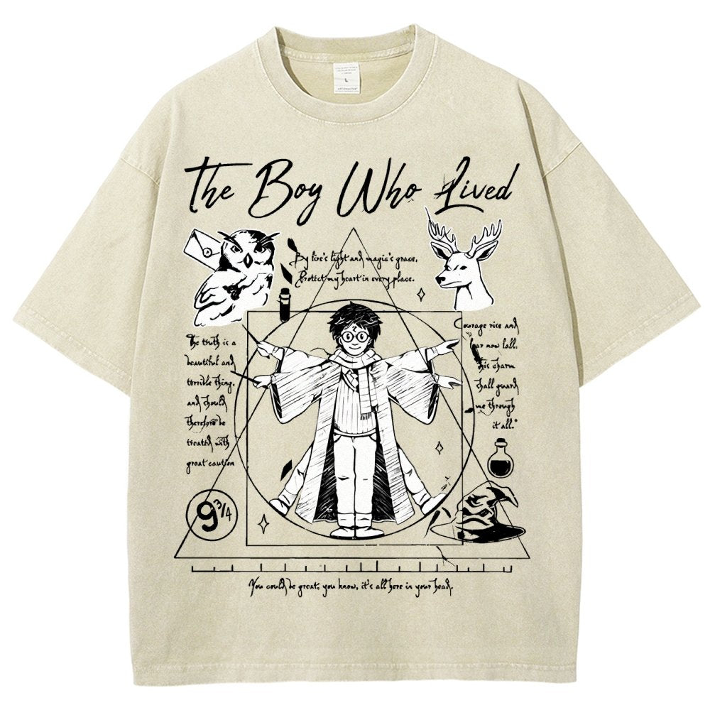 Vitruvian Wizard Vintage Distressed T-shirt