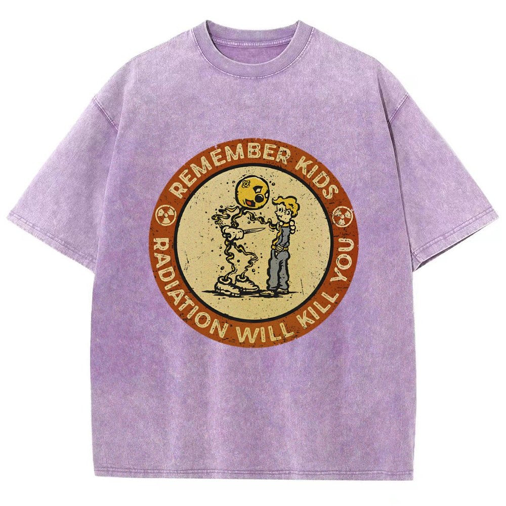Vintage Radiation Warning Vintage Distressed T-shirt