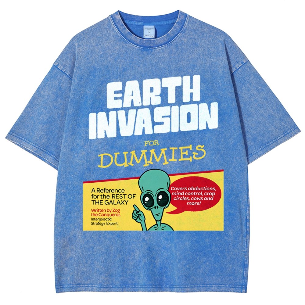 Earth Invasion for Dummies Vintage Distressed T-shirt