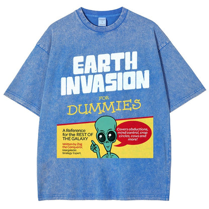 Earth Invasion for Dummies Vintage Distressed T-shirt