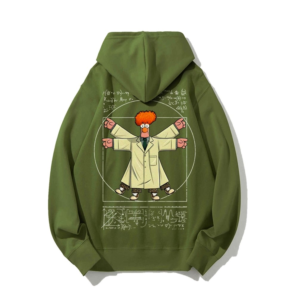 Vitruvian Puppet Printed Back Unisex Cotton Hoodie