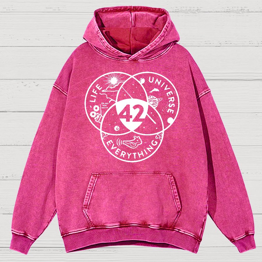 42 Answer To Life The Universe Vintage Distressed Hoodie