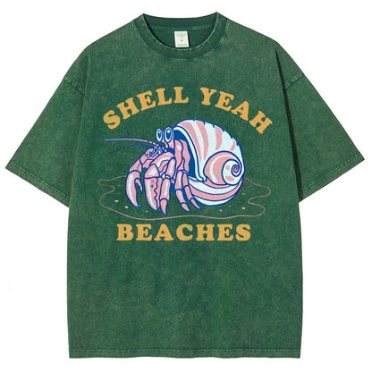 Shell Yeah Beaches Vintage Distressed T-shirt