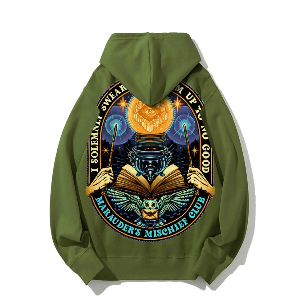 Mischief Club Printed Back Cotton Hoodie