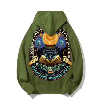 Mischief Club Printed Back Cotton Hoodie