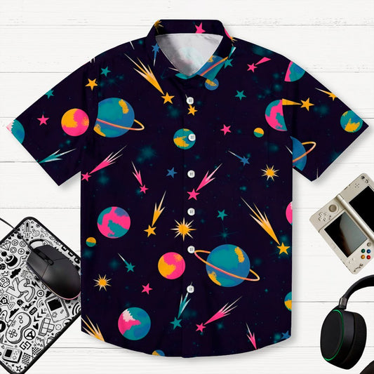 Galaxy Planet Series Print Geeky Shirt