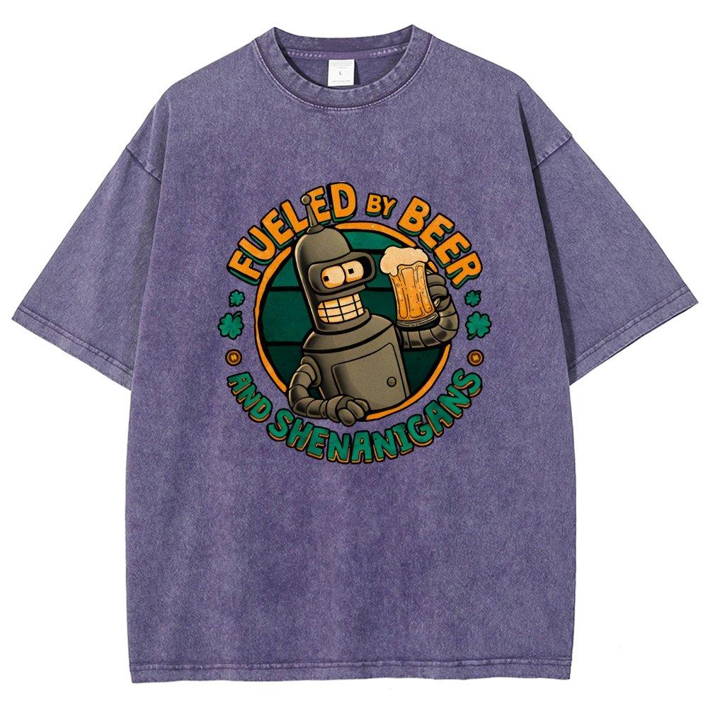 Fueled By Beer Vintage Distressed T-shirt