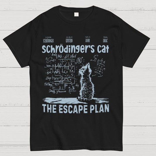 Schrodinger's Cat Escape Plan Interesting Physics Science Geek T-Shirt