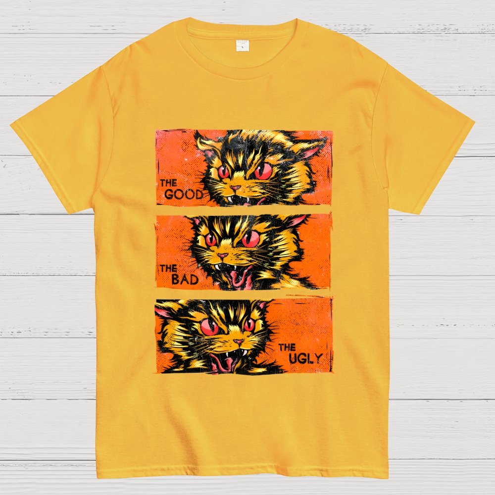 The Good The Bad The Ugly Cat Geek T-Shirt
