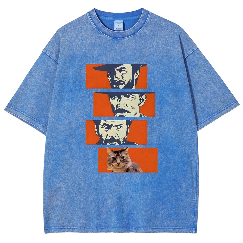 Buono Brutto Cattivo And Cat Vintage Distressed T-shirt