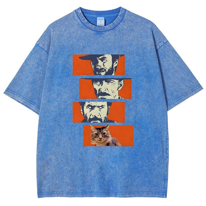 Buono Brutto Cattivo And Cat Vintage Distressed T-shirt