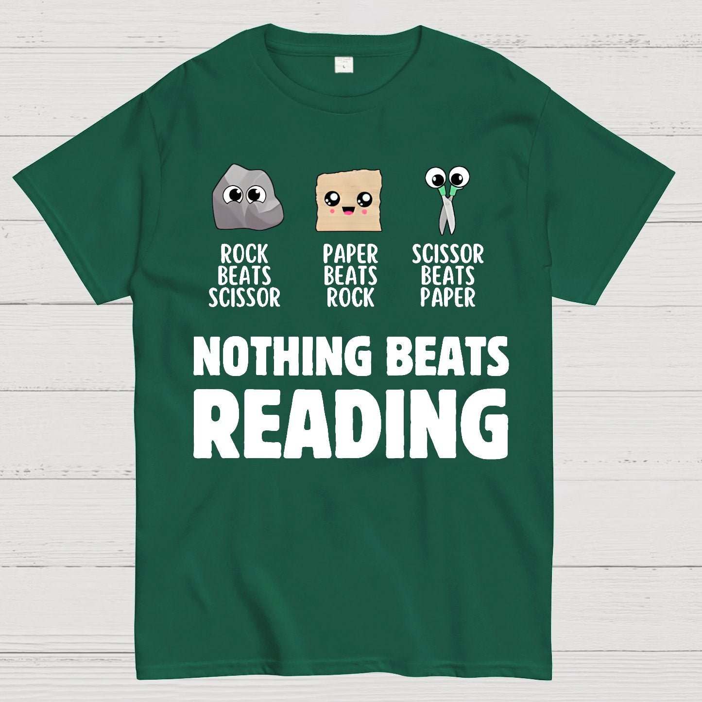 Nothing Beats Reading Librarian Book Bookworm Geek T-Shirt