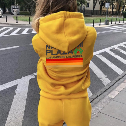 Retro Plaza Printed Back Unisex Cotton Hoodie