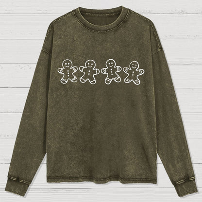 Christmas Gingerbread Cookies Washed Long Sleeve Tee