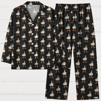 Rude Seagull Design Funny Geek Long Sleeve Pajama Set