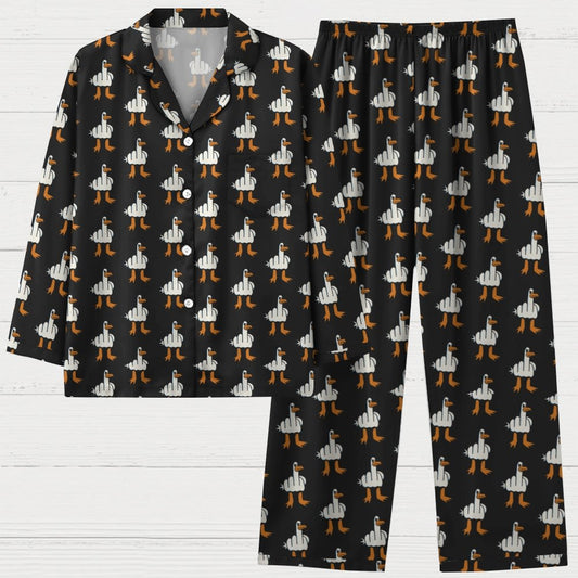 Rude Seagull Design Funny Geek Long Sleeve Pajama Set
