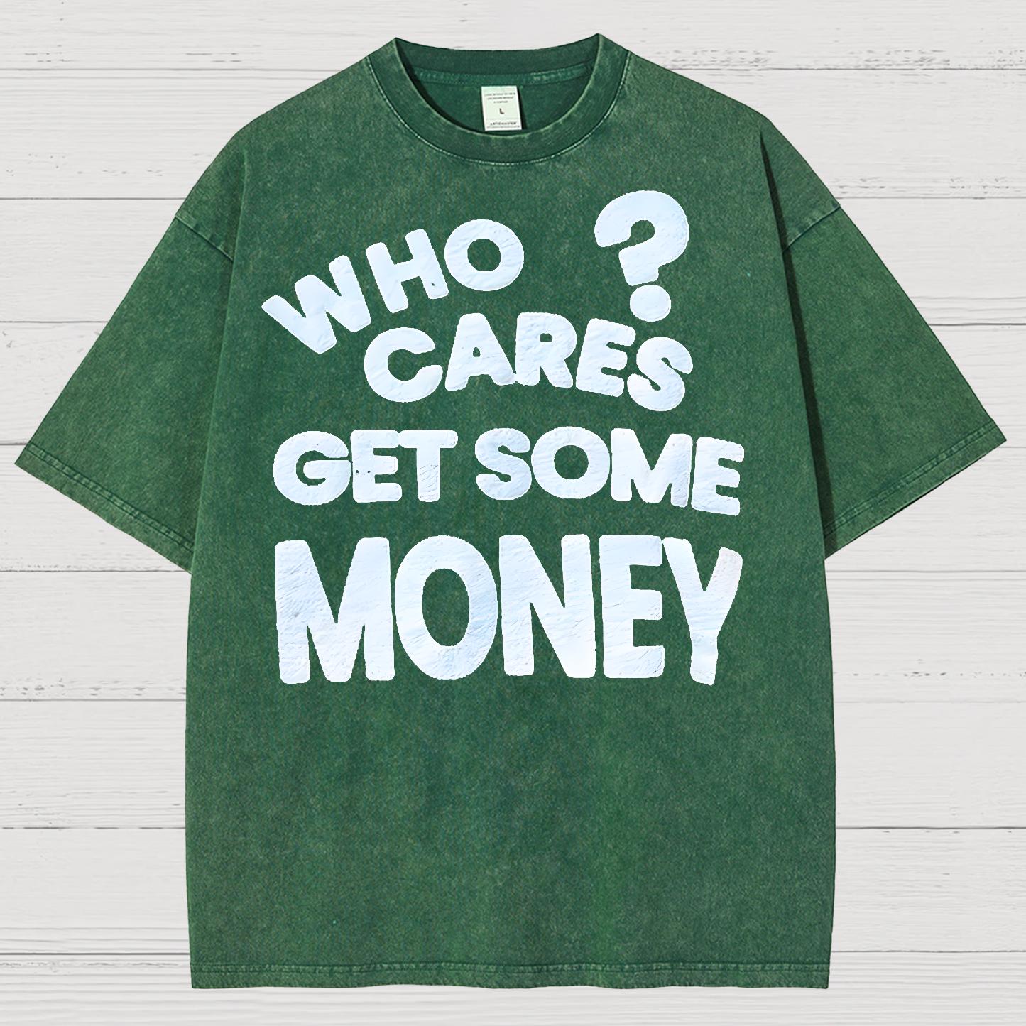 Chasing Money Graphic Print Vintage Distressed T-shirt