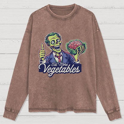 Eat More Vegetable Washed Long Sleeve Tee