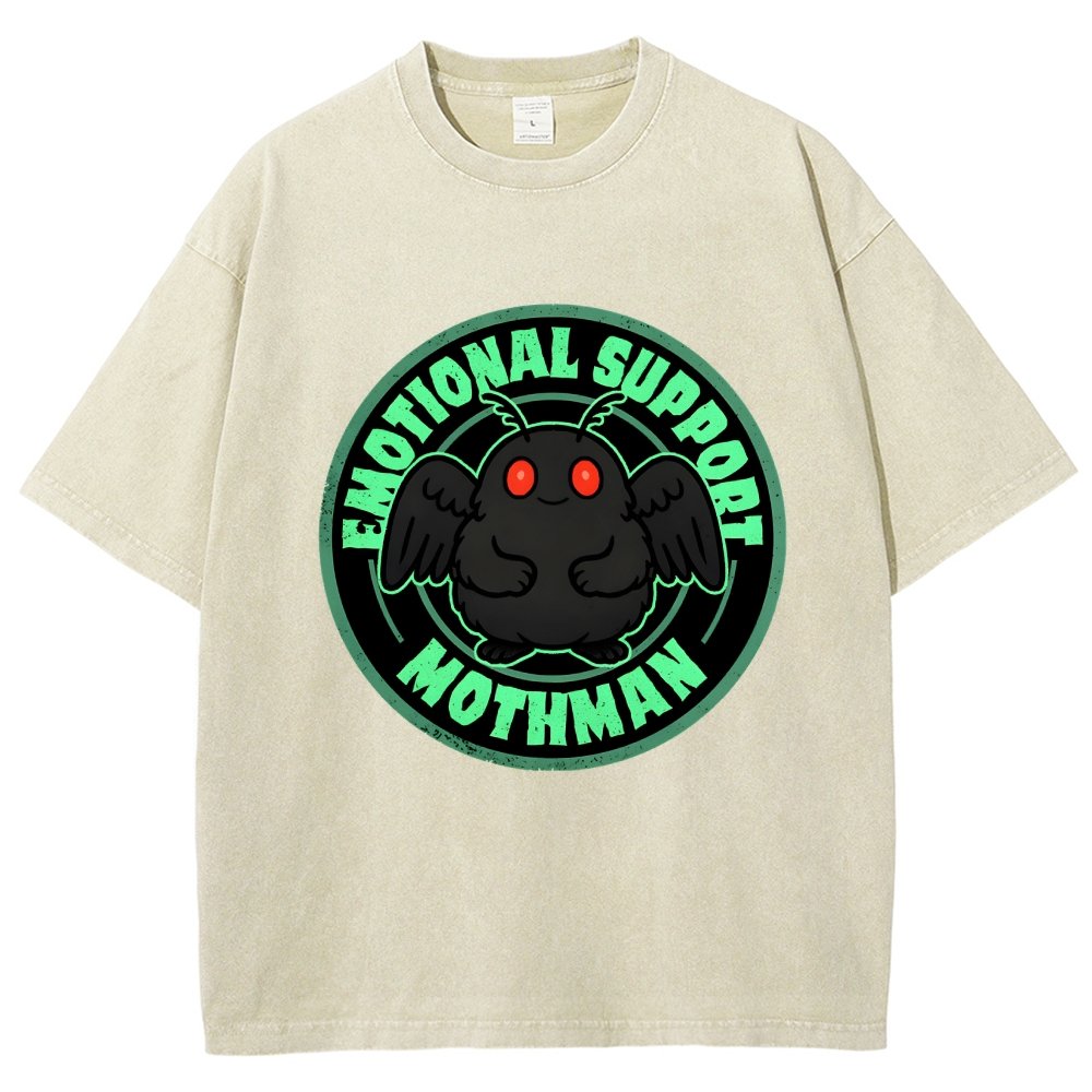 Emotional Support Mothman Vintage Distressed T-shirt