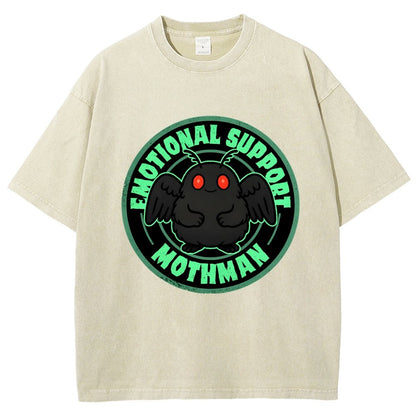 Emotional Support Mothman Vintage Distressed T-shirt
