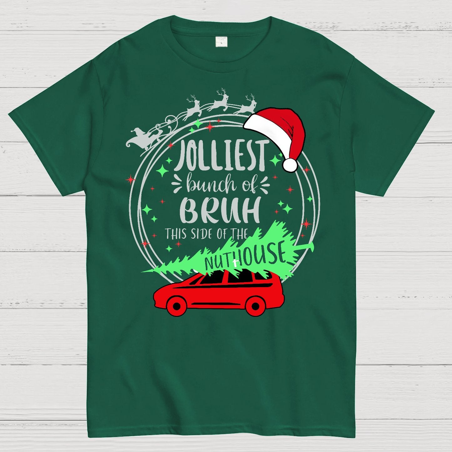 Jolliest Bunch of Bruh Christmas Geek T-Shirt