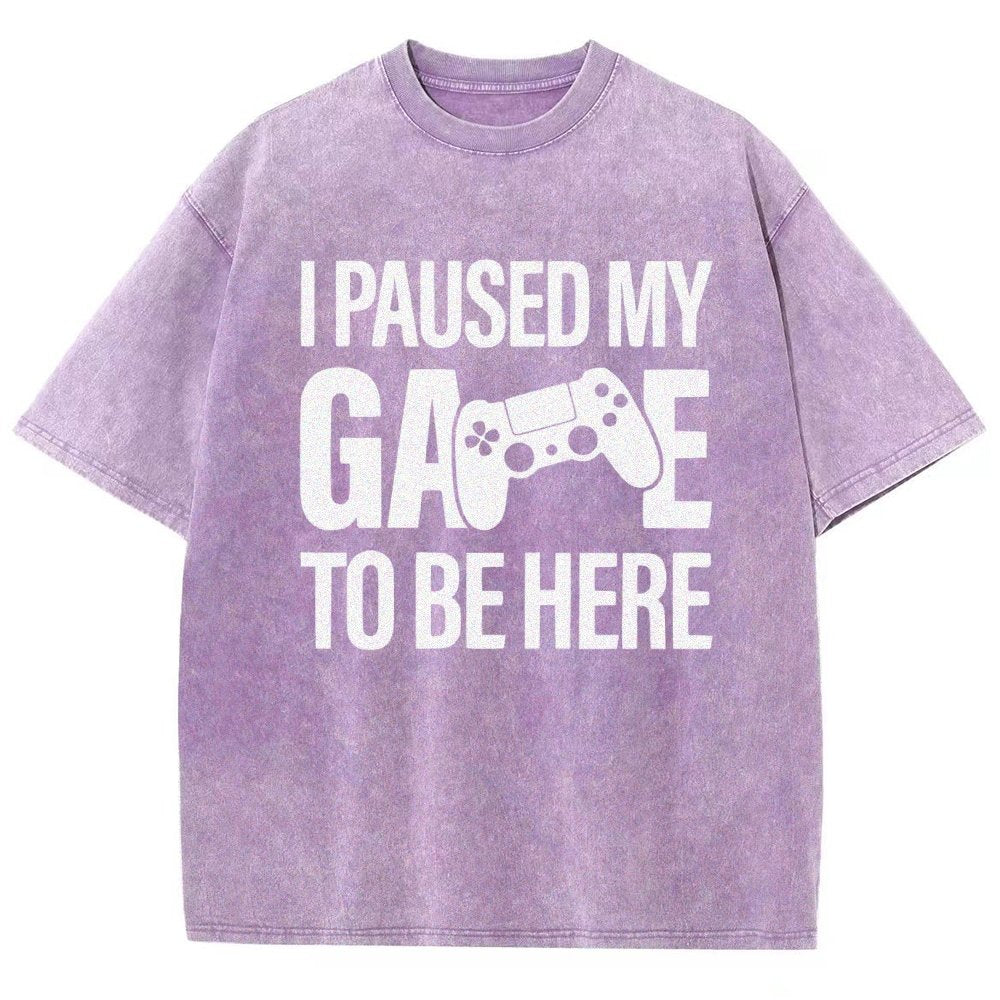 I paused my Game to Be Here Funny Gaming Vintage Distressed T-shirt