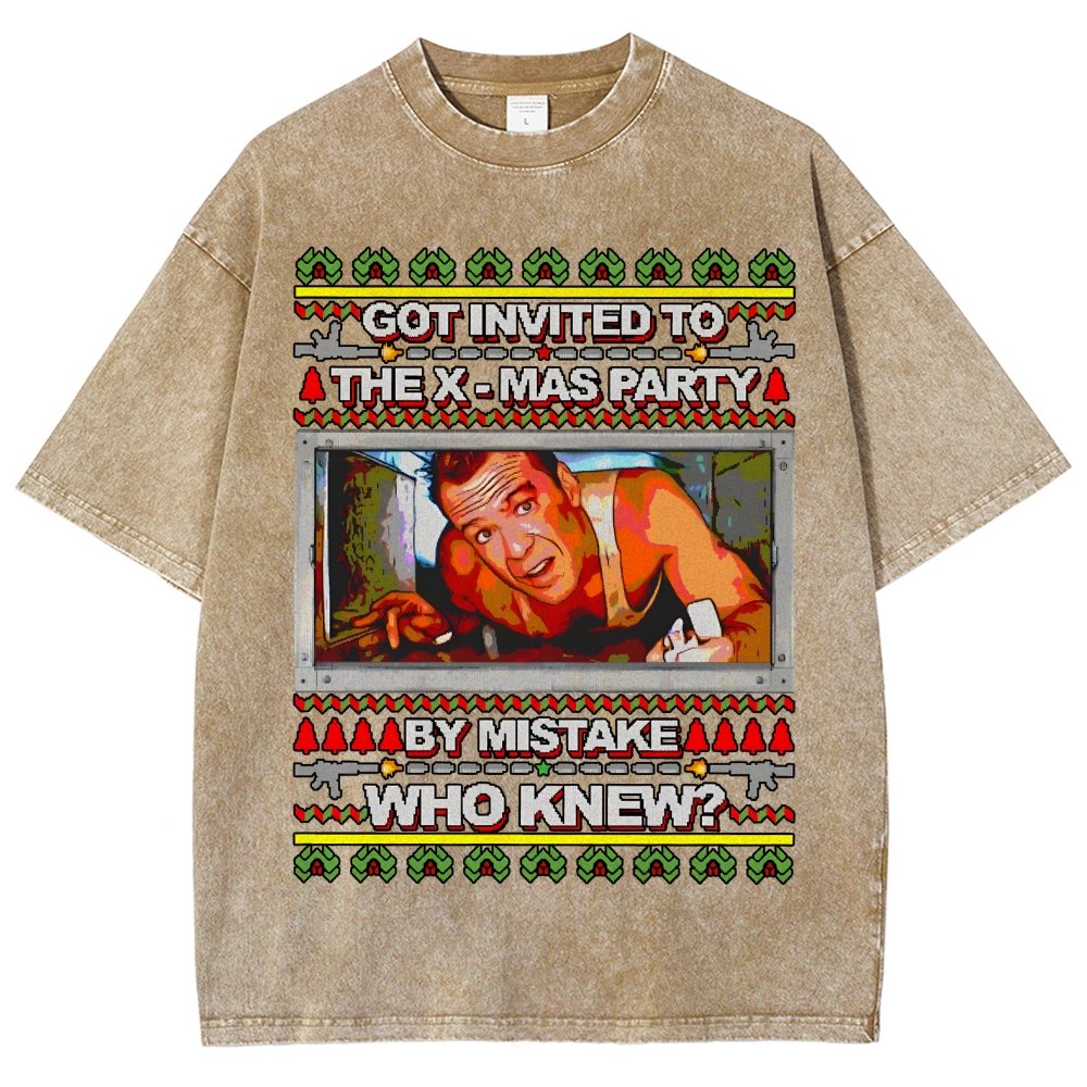 Got invited to the X-mas Party Vintage Distressed T-shirt