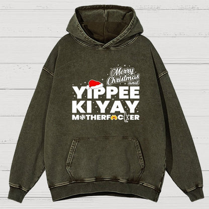 Merry Christmas And Yippee Ki Yay Motherfucker Vintage Distressed Hoodie