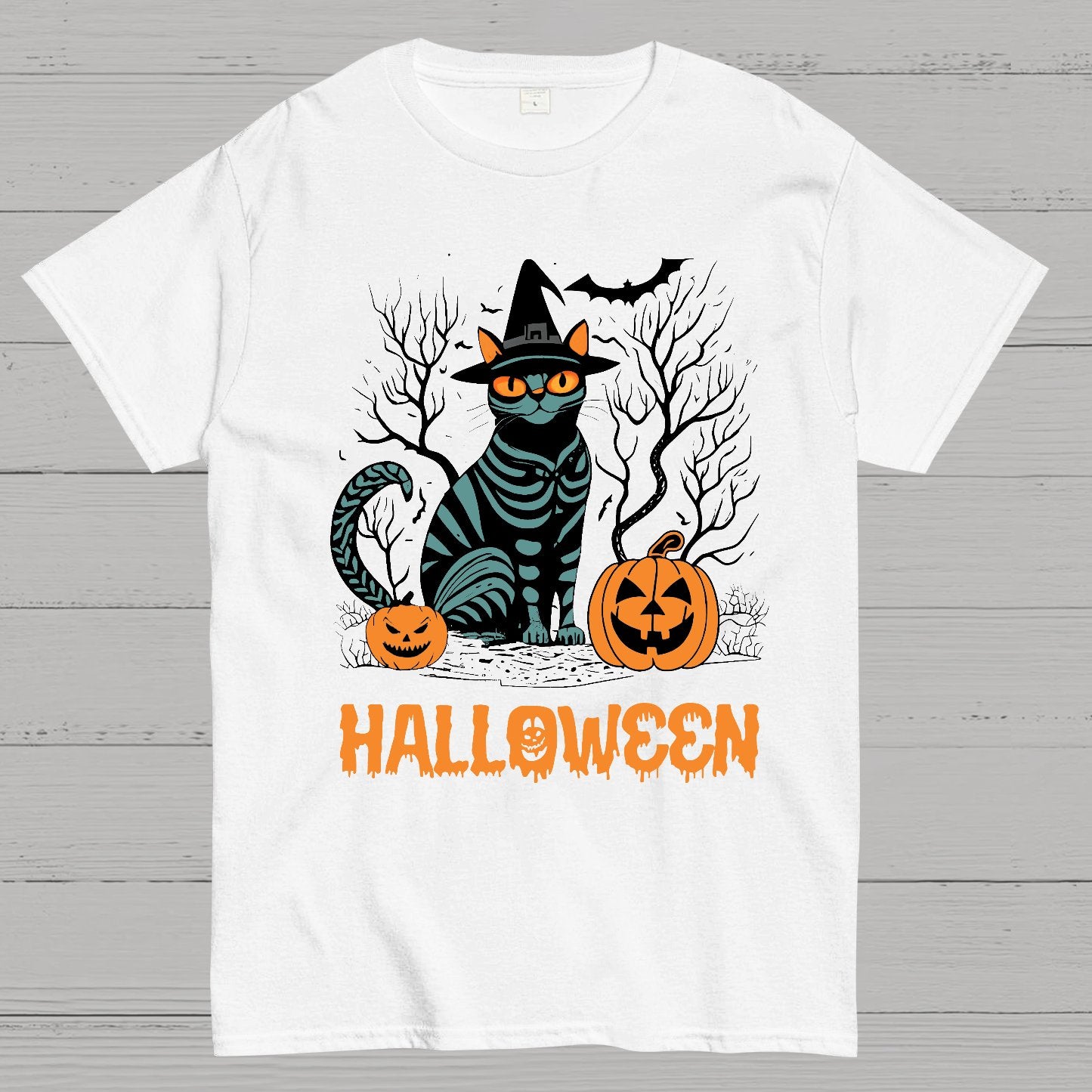 Halloween Black Cat Geeky T-Shirt