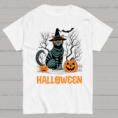 Halloween Black Cat Geeky T-Shirt