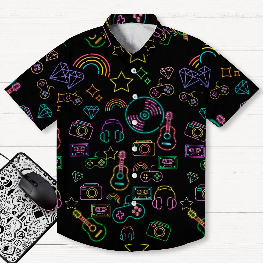 Cool Music Graphic Print Geek Shirt
